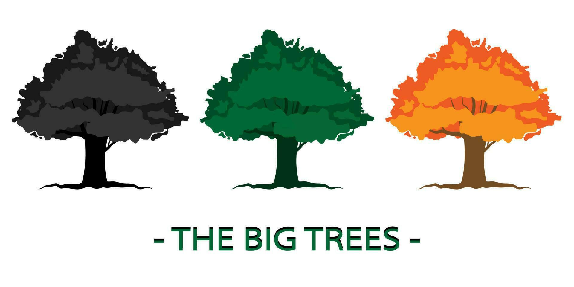Trees with leaves look beautiful and refreshing. Tree and roots LOGO style. vector