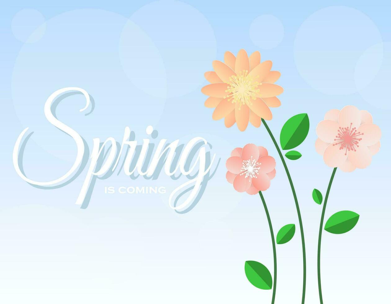 Colorful flowers Symbol style. and spring background. Can be used for your work. Welcome spring season concept. vector