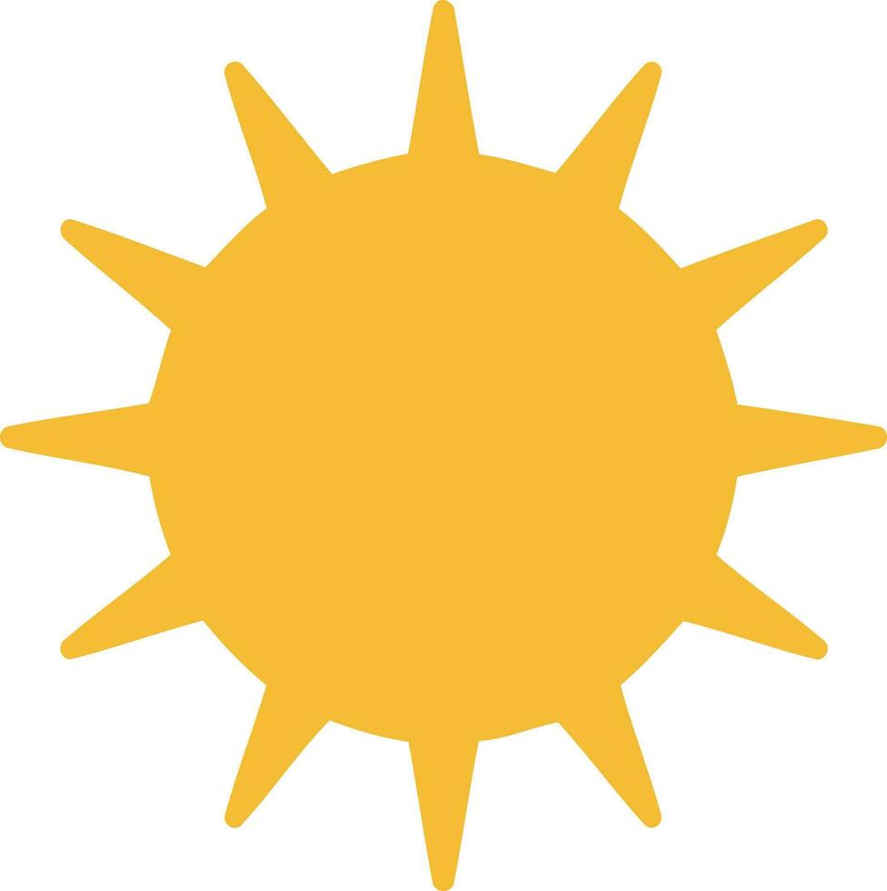 sun icon with rays yellow vector