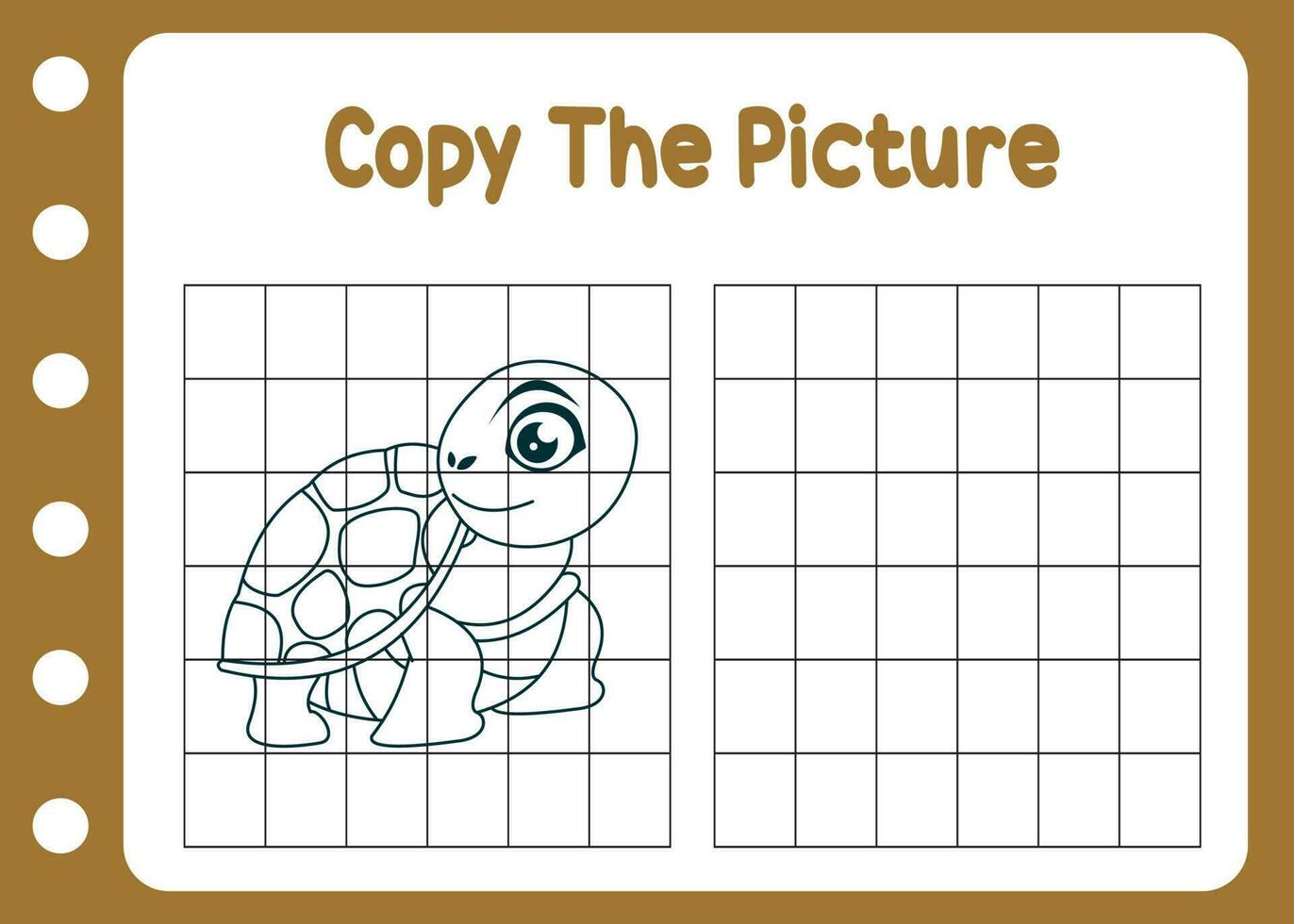 copy the picture of of cute turtle. free vector style