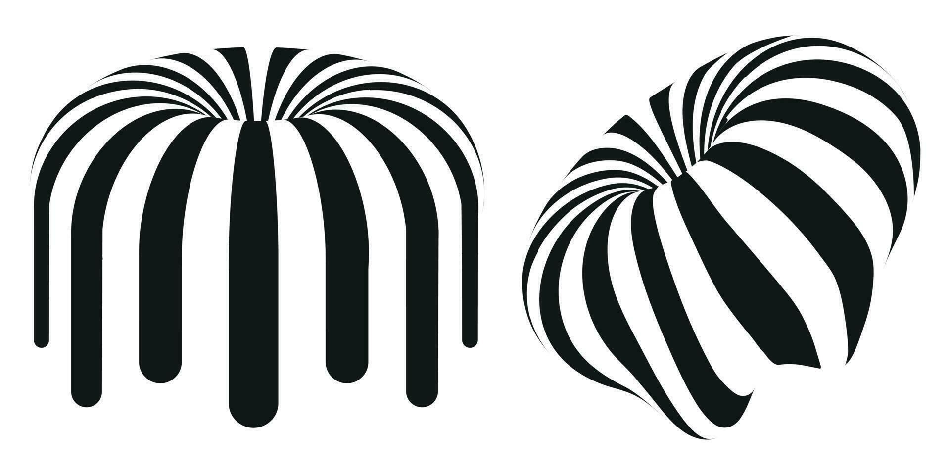 Retro futuristic donut set in 2000s zebra style. Surreal geometric shapes. vector