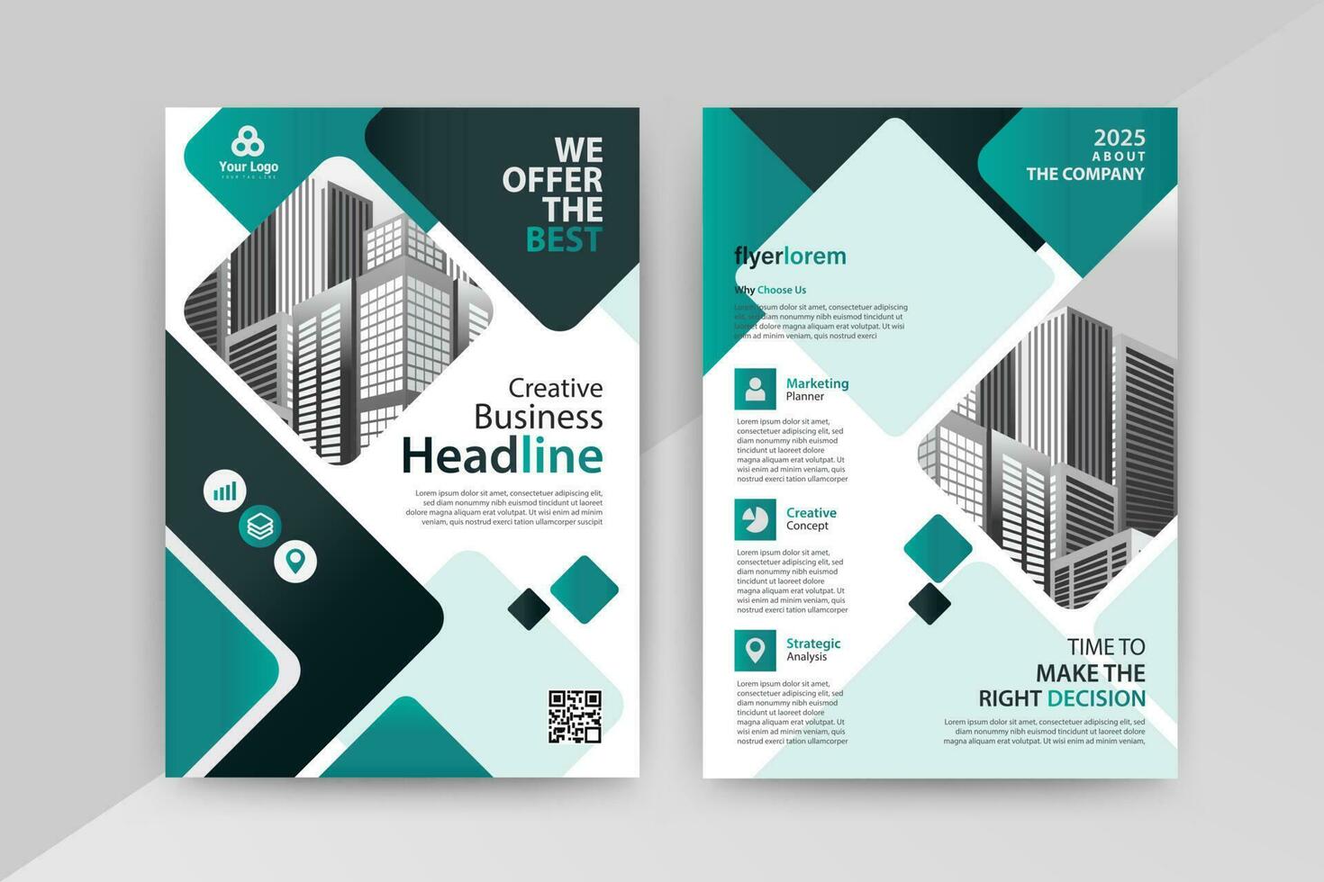 Business abstract vector template for Flyer, Brochure, AnnualReport, Magazine, Poster, Corporate Presentation, Portfolio, Market, infographic With Blue and Cyan color size A4, Front and back.