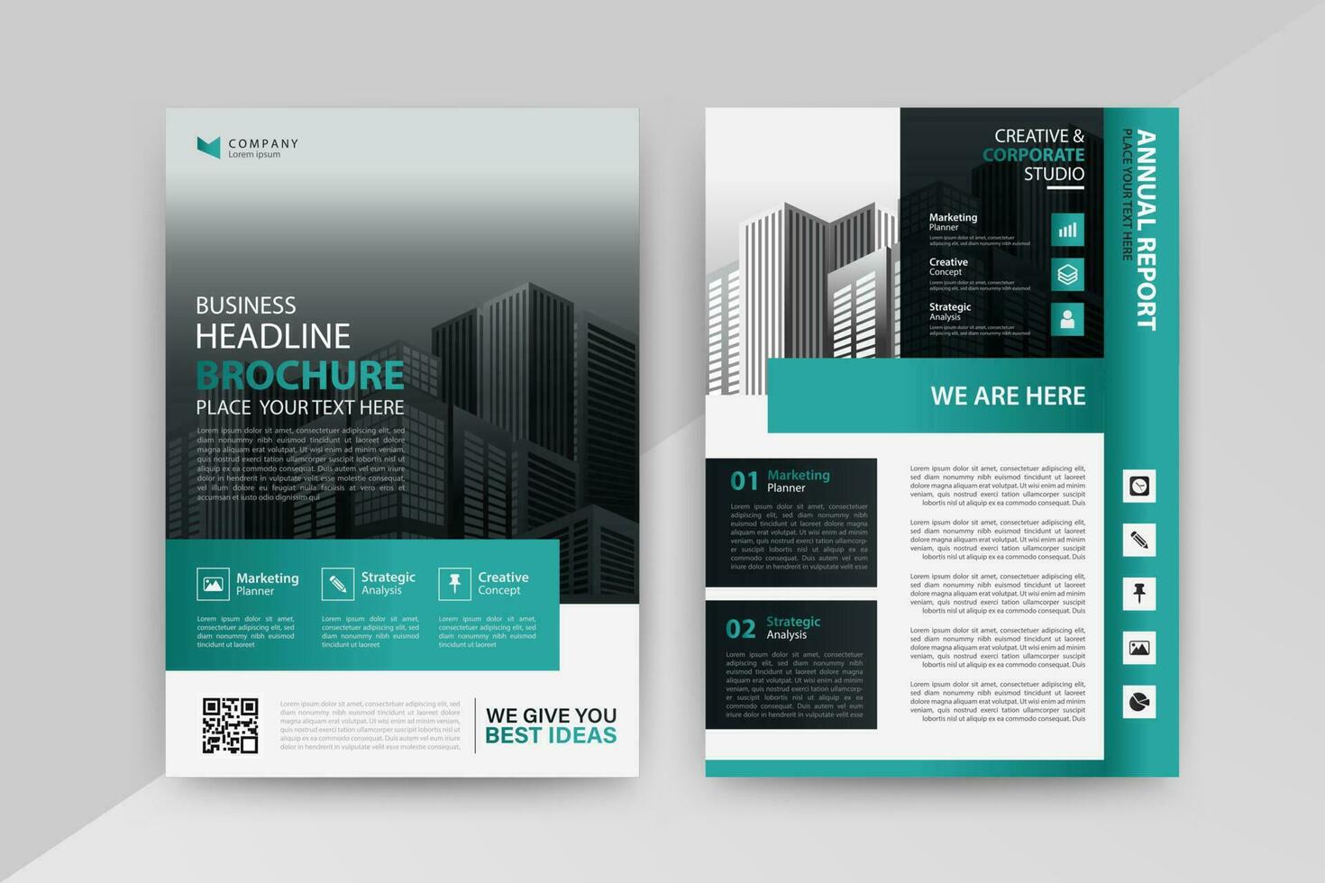 Business abstract vector template for Flyer, Brochure, AnnualReport, Magazine, Poster, Corporate Presentation, Portfolio, Market, infographic With Blue and Cyan color size A4, Front and back.