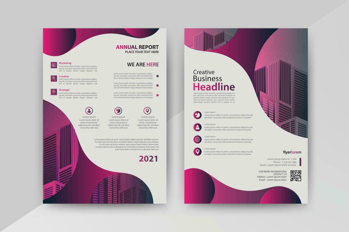 Business abstract vector template for Flyer, Brochure, AnnualReport, Magazine, Poster, Corporate Presentation, Portfolio, Market, infographic With Purple and Black color size A4, Front and back.