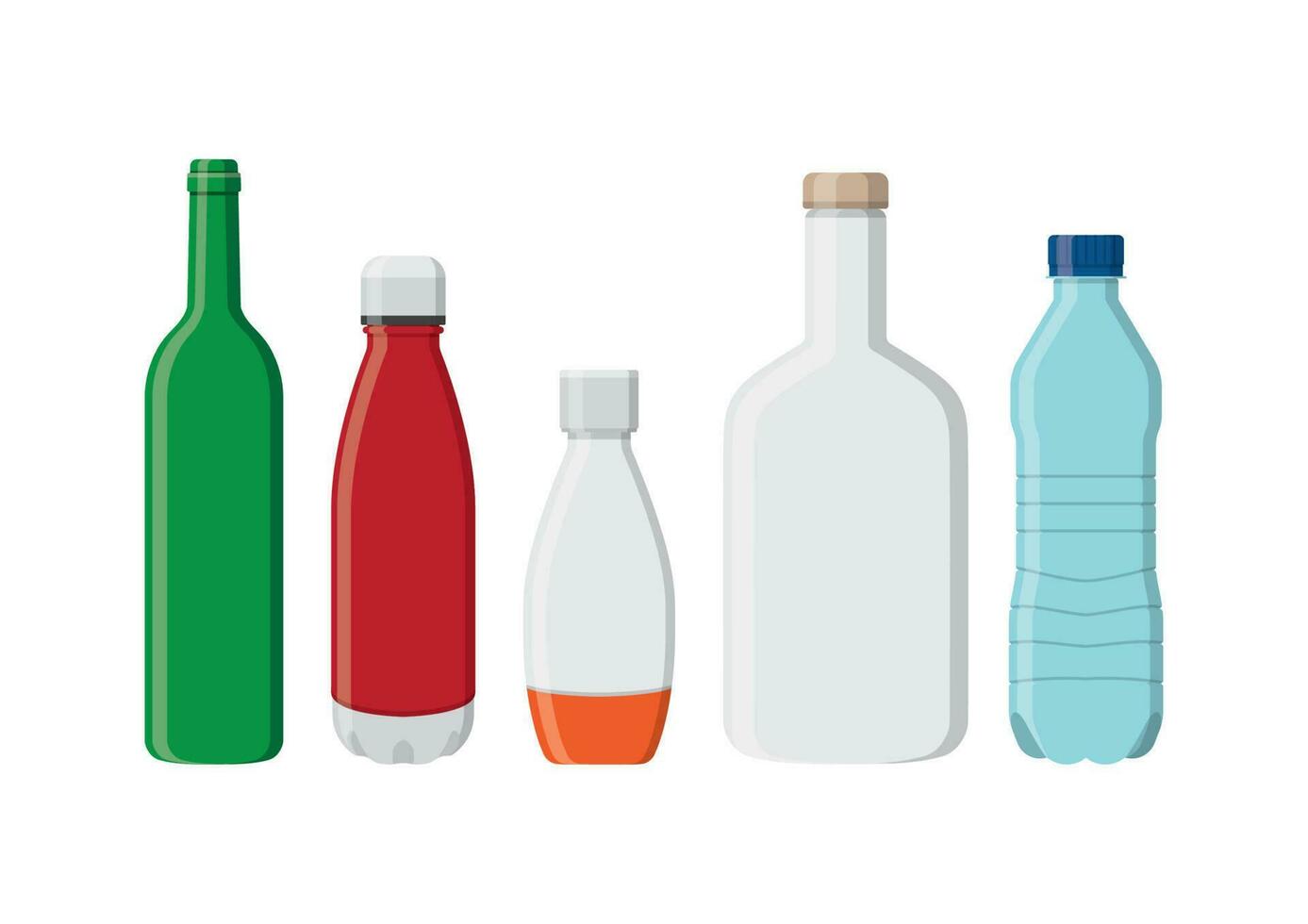 vector conjunto de diferente agua botella