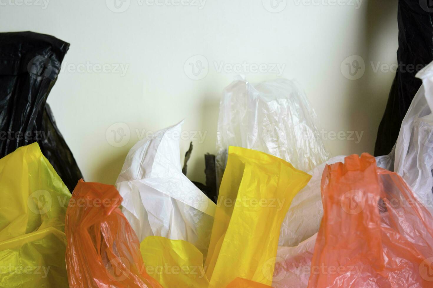 Say No To Plastic Bags - No More Plastic Concept isolated white background photo