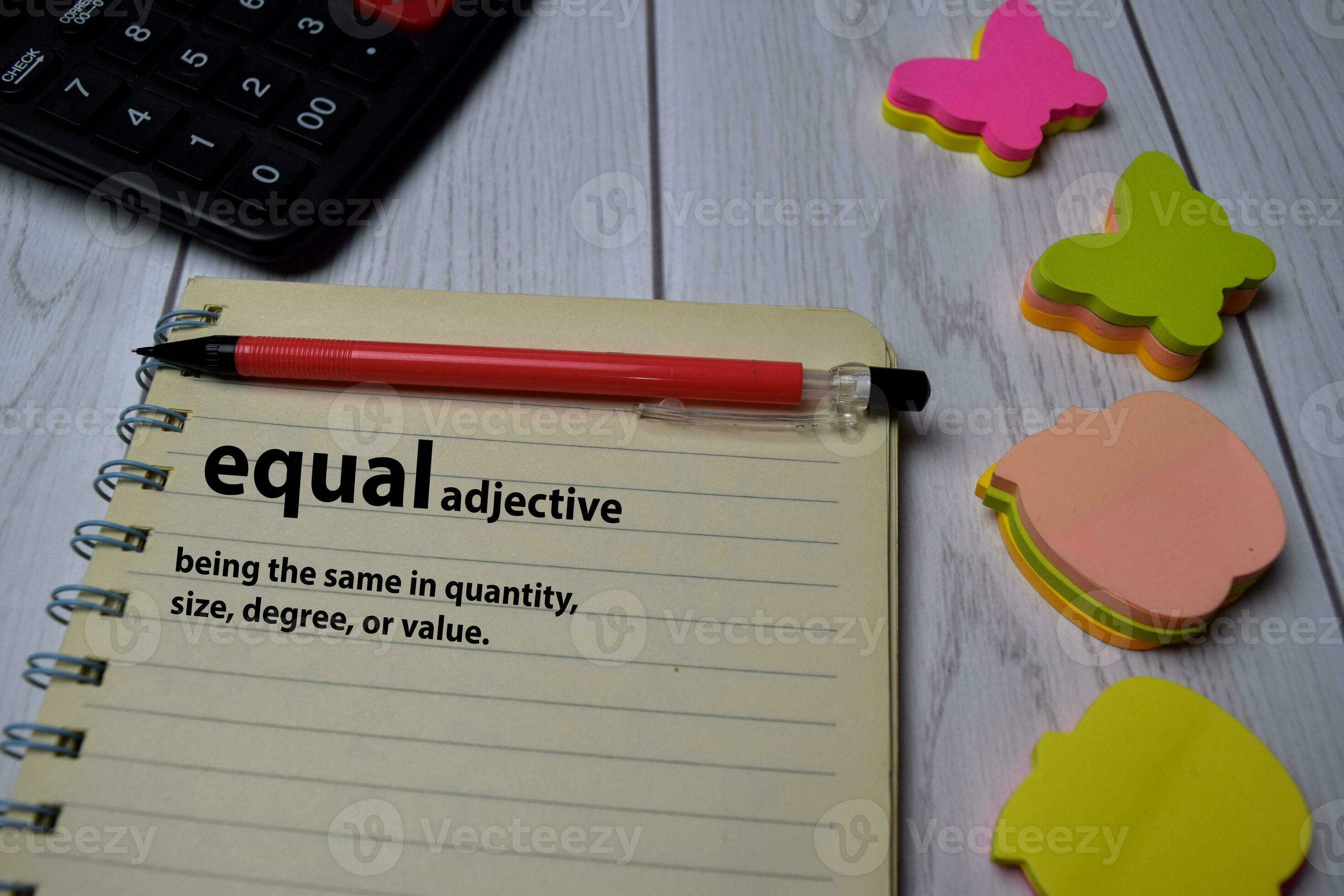 Definition of Equal word with a meaning on a book. dictionary concept 23634437 Stock Photo at