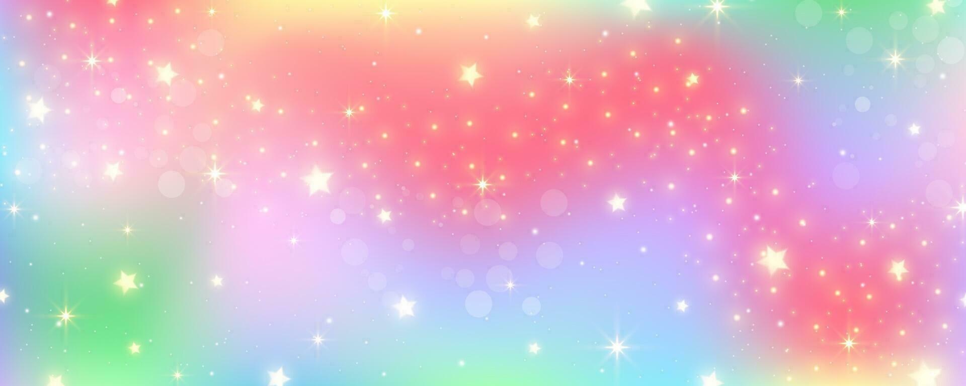 Rainbow pastel background with stars Unicorn glitter galaxy Abstract Rainbow pastel background with stars Unicorn glitter galaxy Abstract