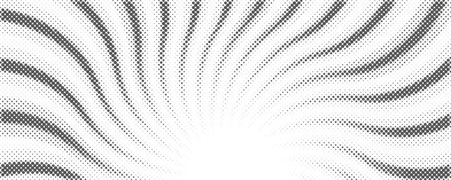 Sun rays halftone background. White and grey radial swirl abstract comic pattern. Vector explosion abstract lines backdrop