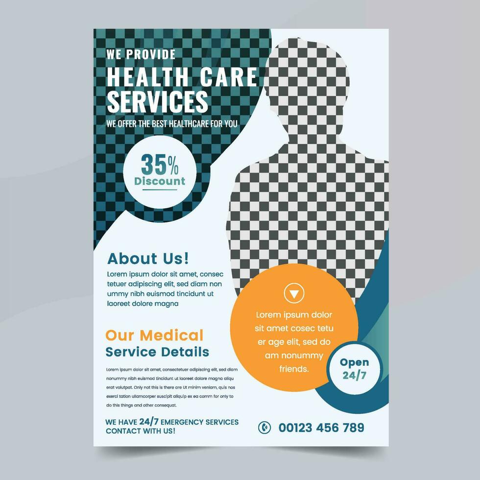 Vector medical healthcare cover a4 template design for a report and medical brochure design, flyer and leaflets