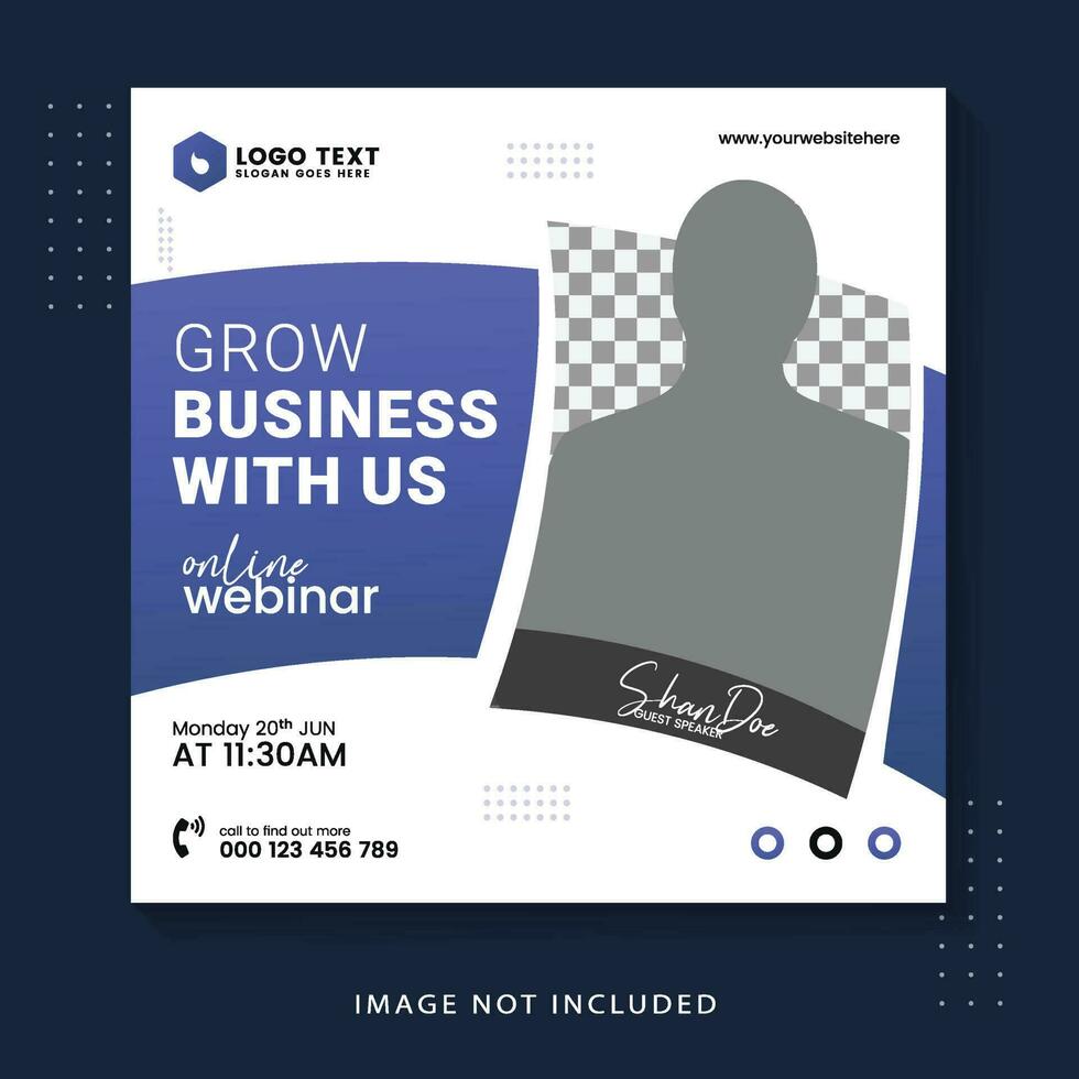 Corporate modern digital marketing social media post business square template vector