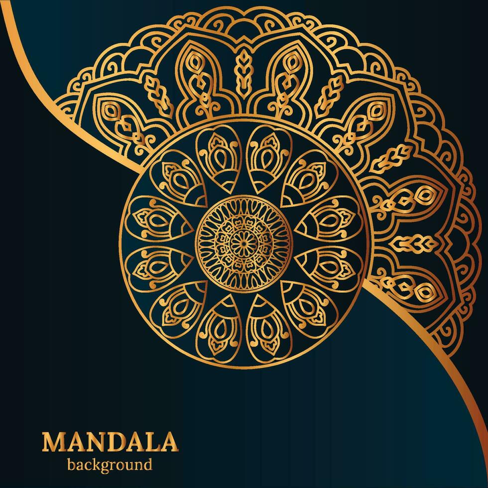 Ornamental luxury mandala pattern background with royal golden arabesque pattern Arabic Islamic east style. Traditional Turkish, Indian motifs. Great for fabric and textile, wallpaper, packaging etc vector