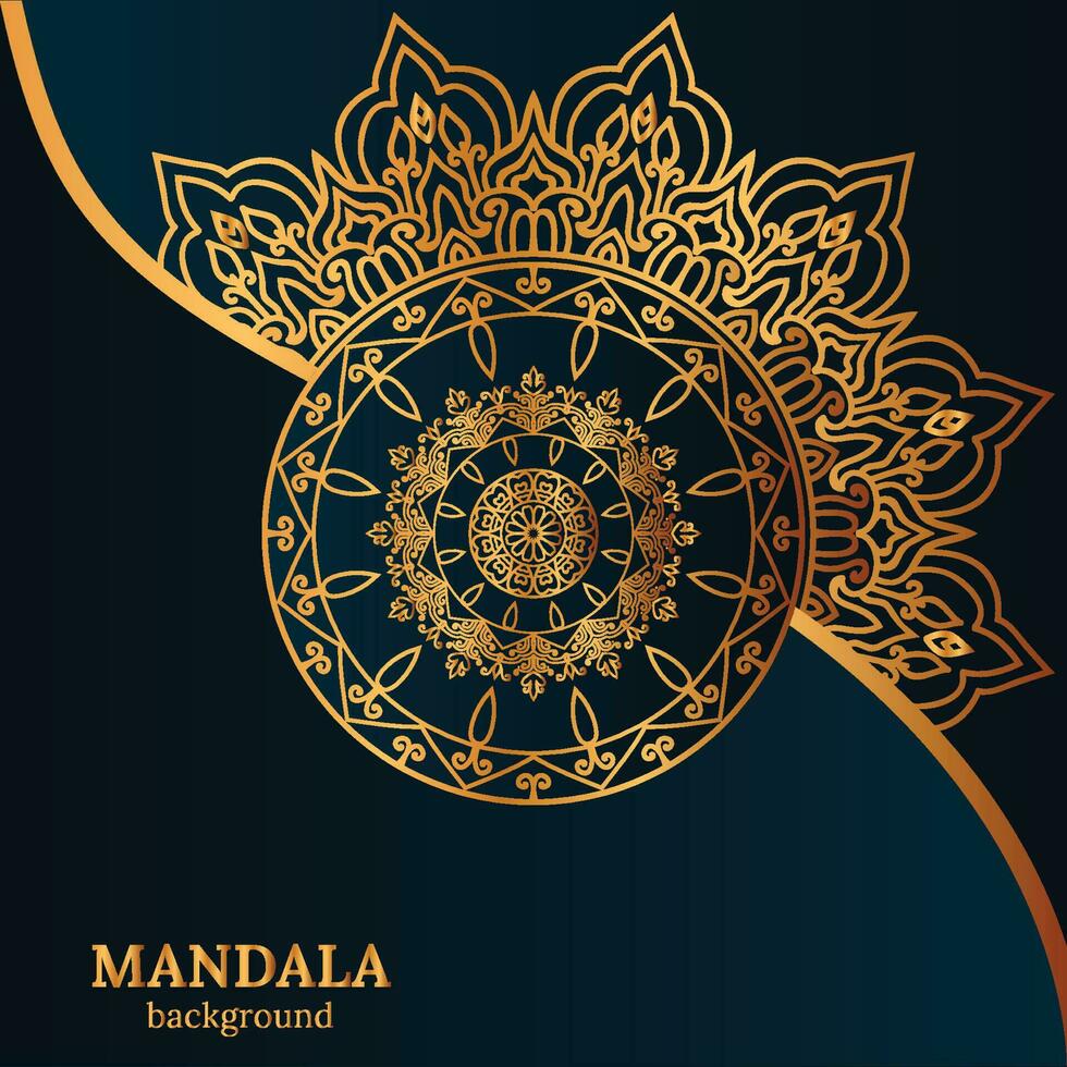Ornamental luxury mandala pattern background with royal golden arabesque pattern Arabic Islamic east style. Traditional Turkish, Indian motifs. Great for fabric and textile, wallpaper, packaging etc vector