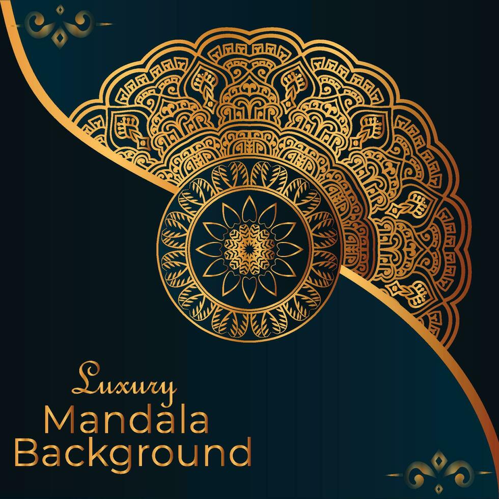 Ornamental luxury mandala pattern background with royal golden arabesque pattern Arabic Islamic east style. Traditional Turkish, Indian motifs. Great for fabric and textile, wallpaper, packaging etc vector