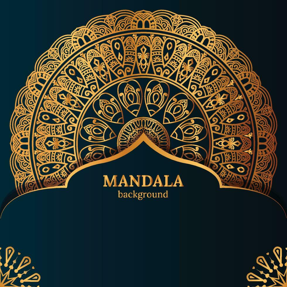 Luxury mandala background with golden arabesque pattern arabic islamic east style vector