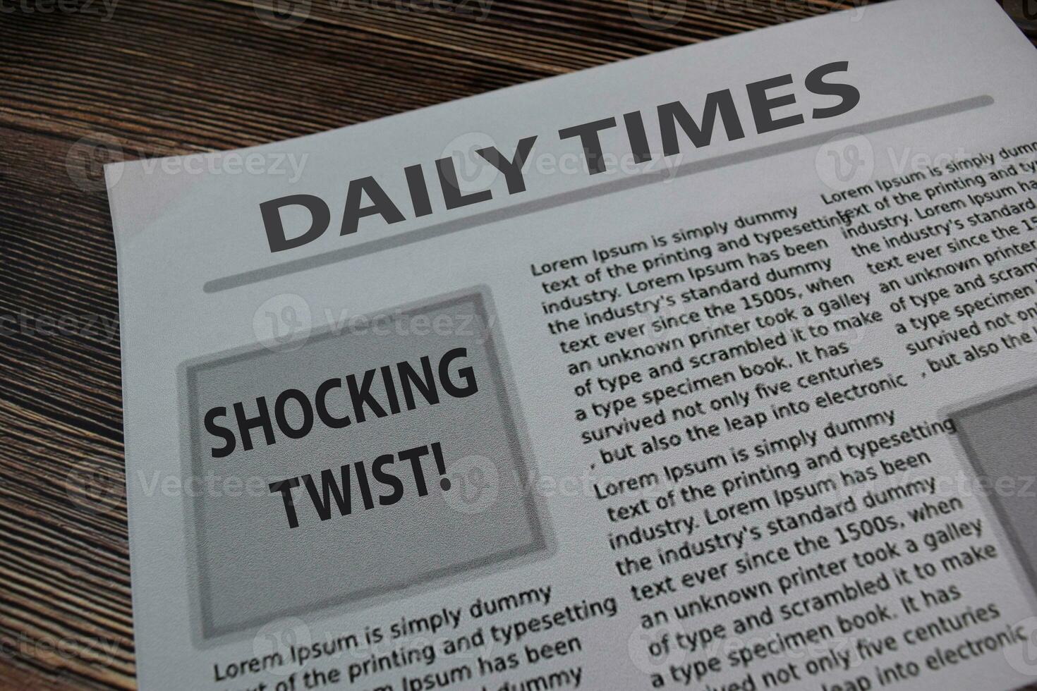Daily Times text in headline isolated on white background. Newspaper concept photo