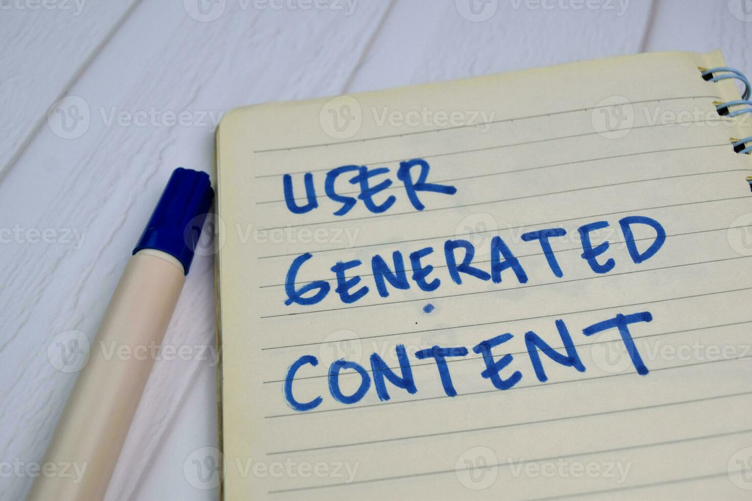 User Generated Content on the sticky notes with office desk photo