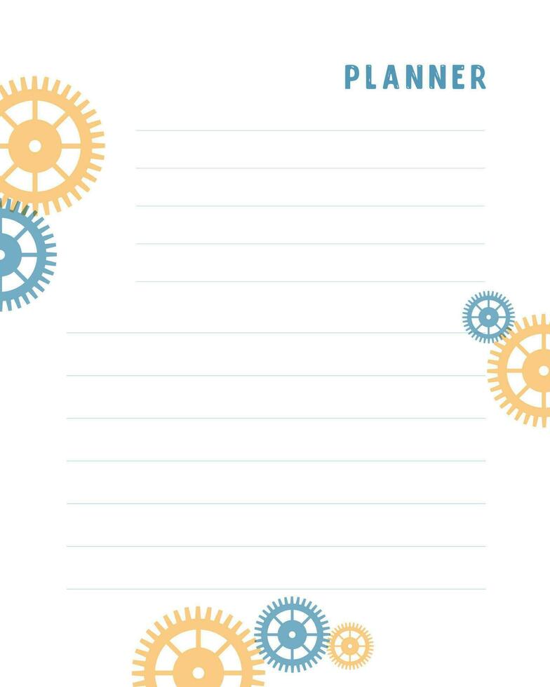 Steampunk empty planner blank for notes and reminders, with steampunk elements. vector
