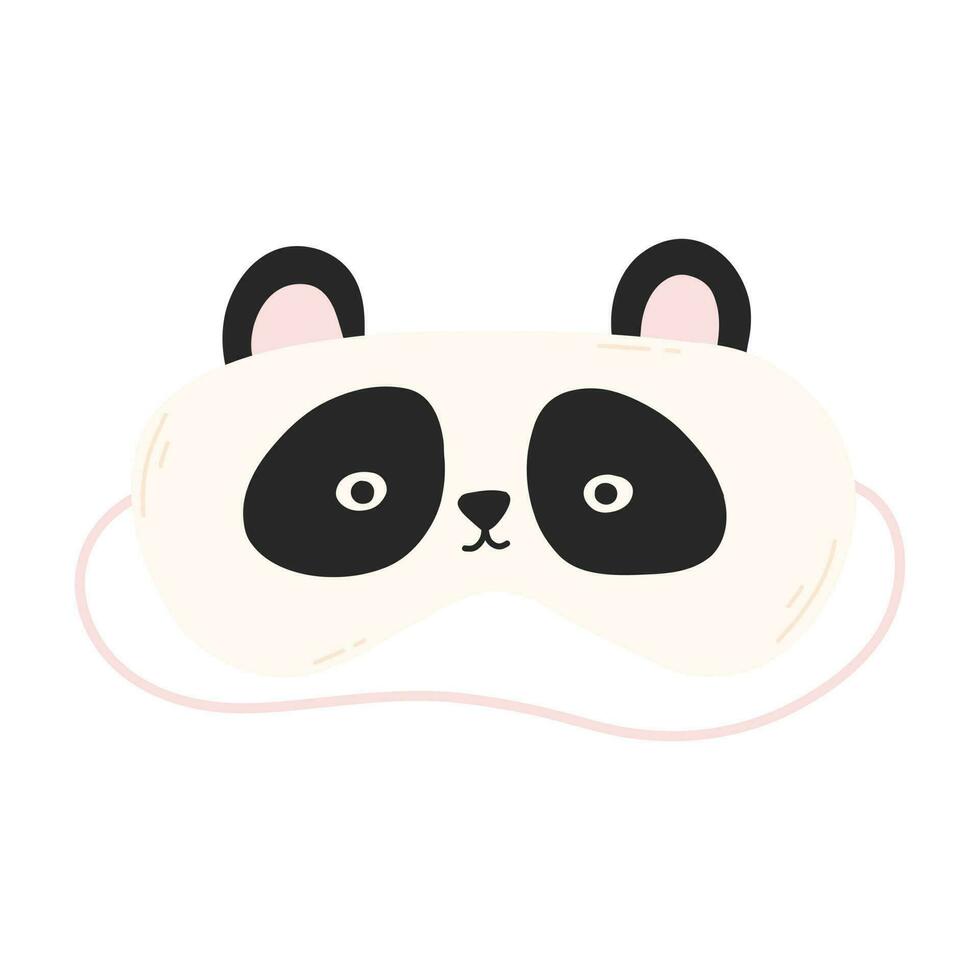 máscara para dormir. vector ilustración. plano estilo. dibujos animados dormir máscara en el formar de un panda.