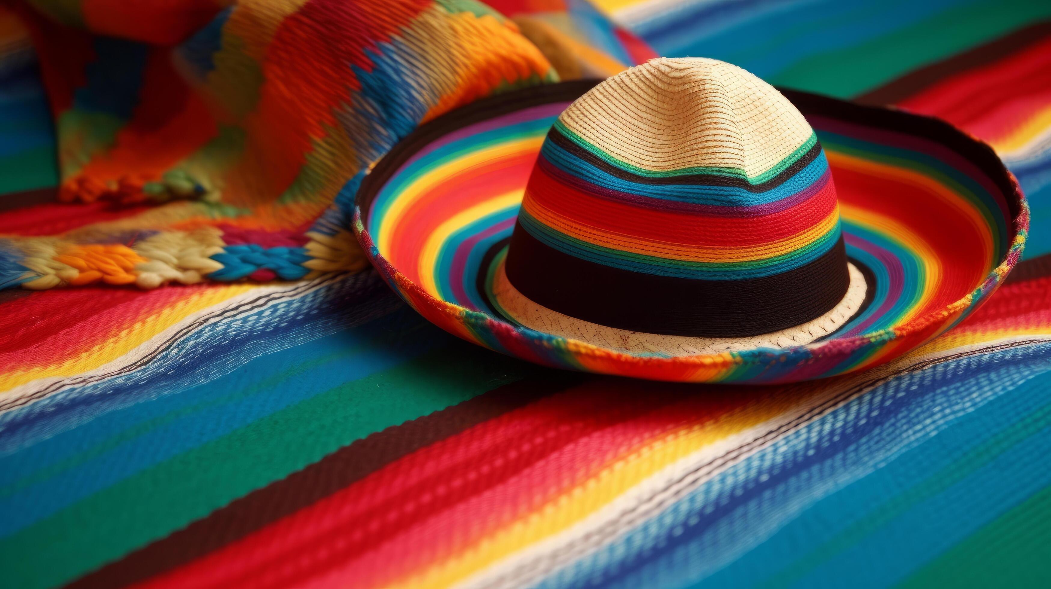 Mexican hat background. Illustration AI Generative 23635596 Stock Photo