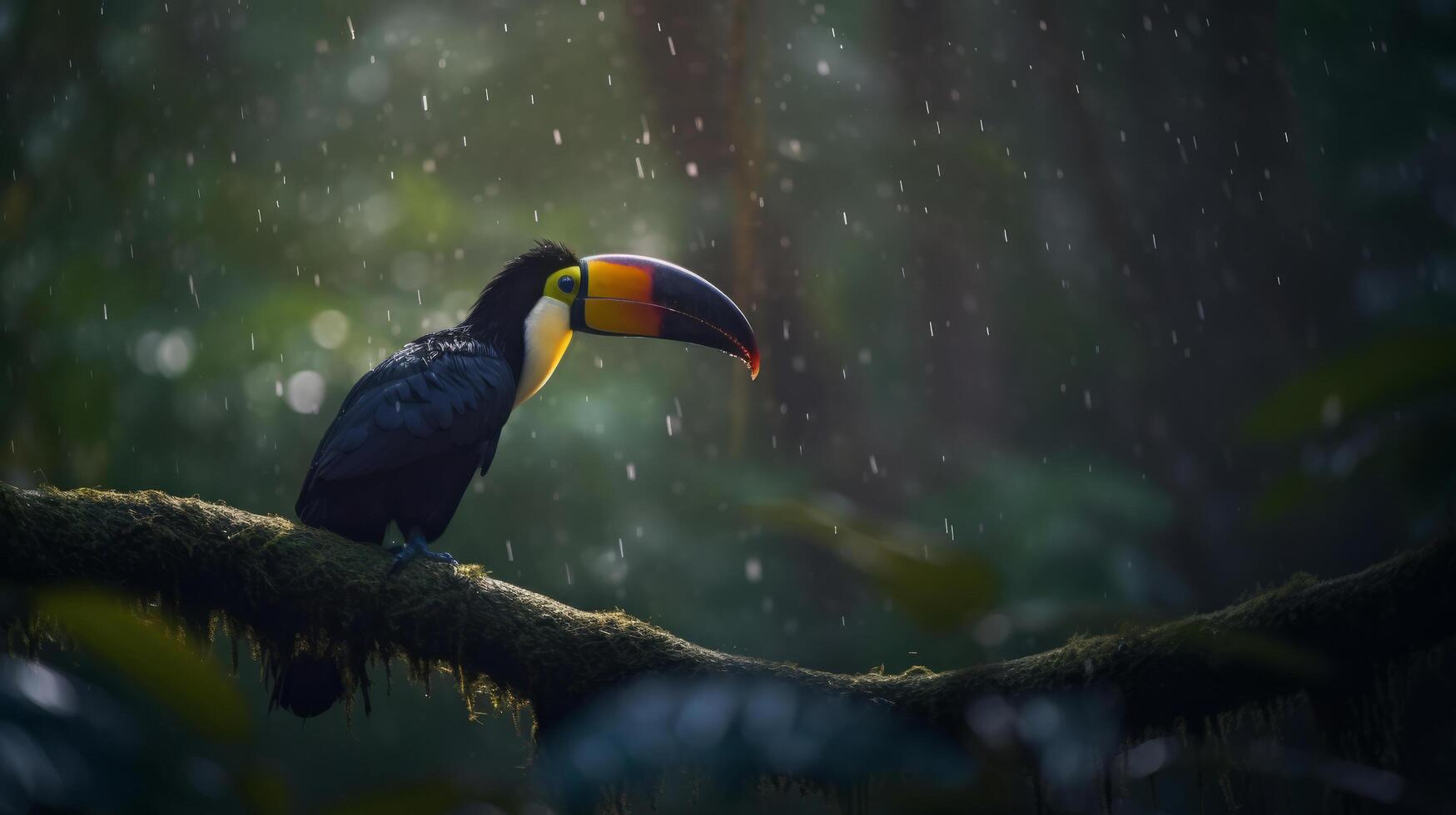 Toucan natural background. Illustration photo