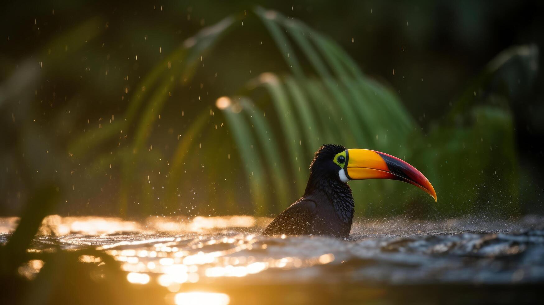 Toucan natural background. Illustration photo