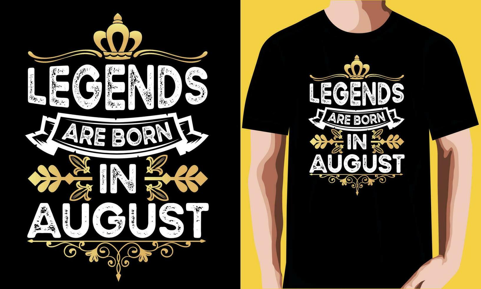 leyendas son nacido en agosto camiseta diseño. vector