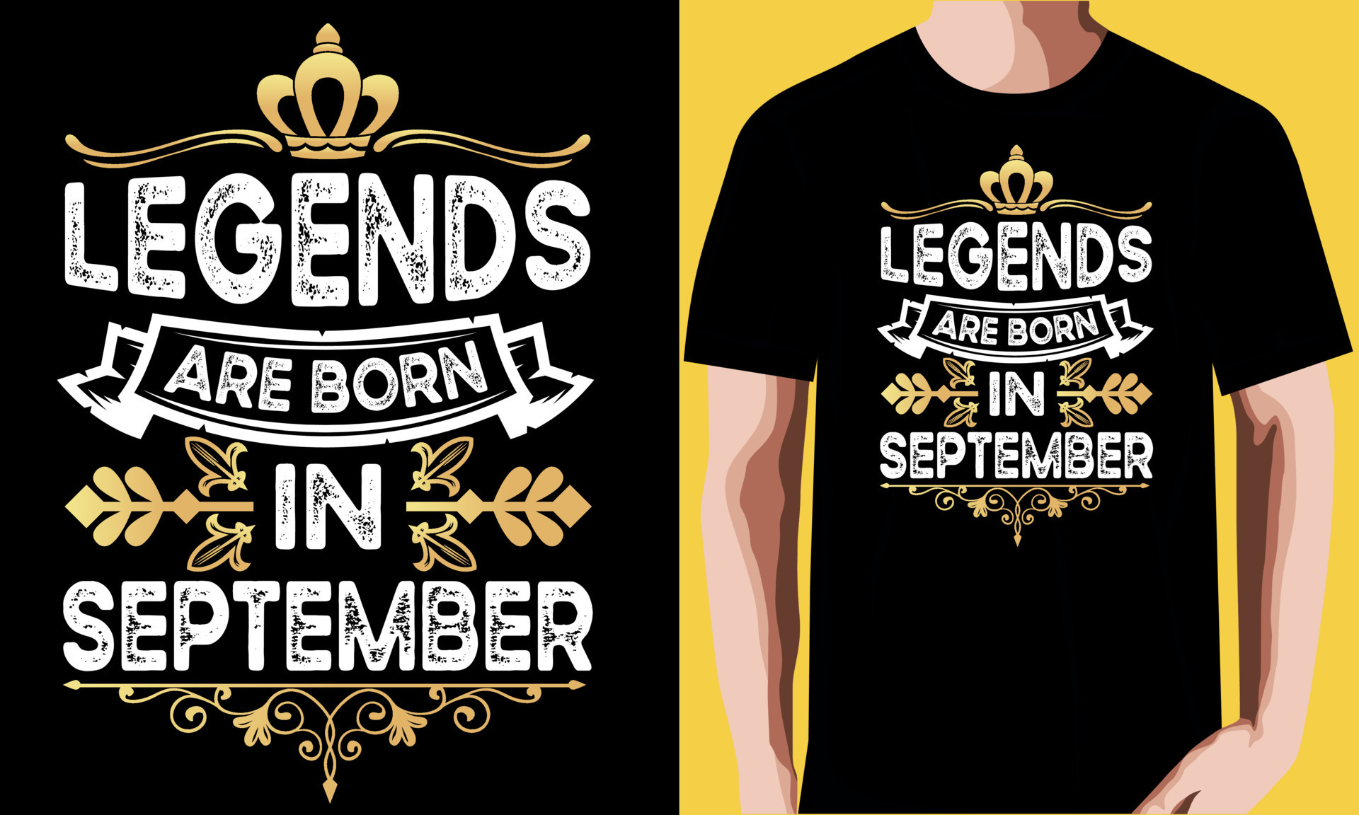 Legends are born in September t-shirt design. 23635674 Vector Art at ...