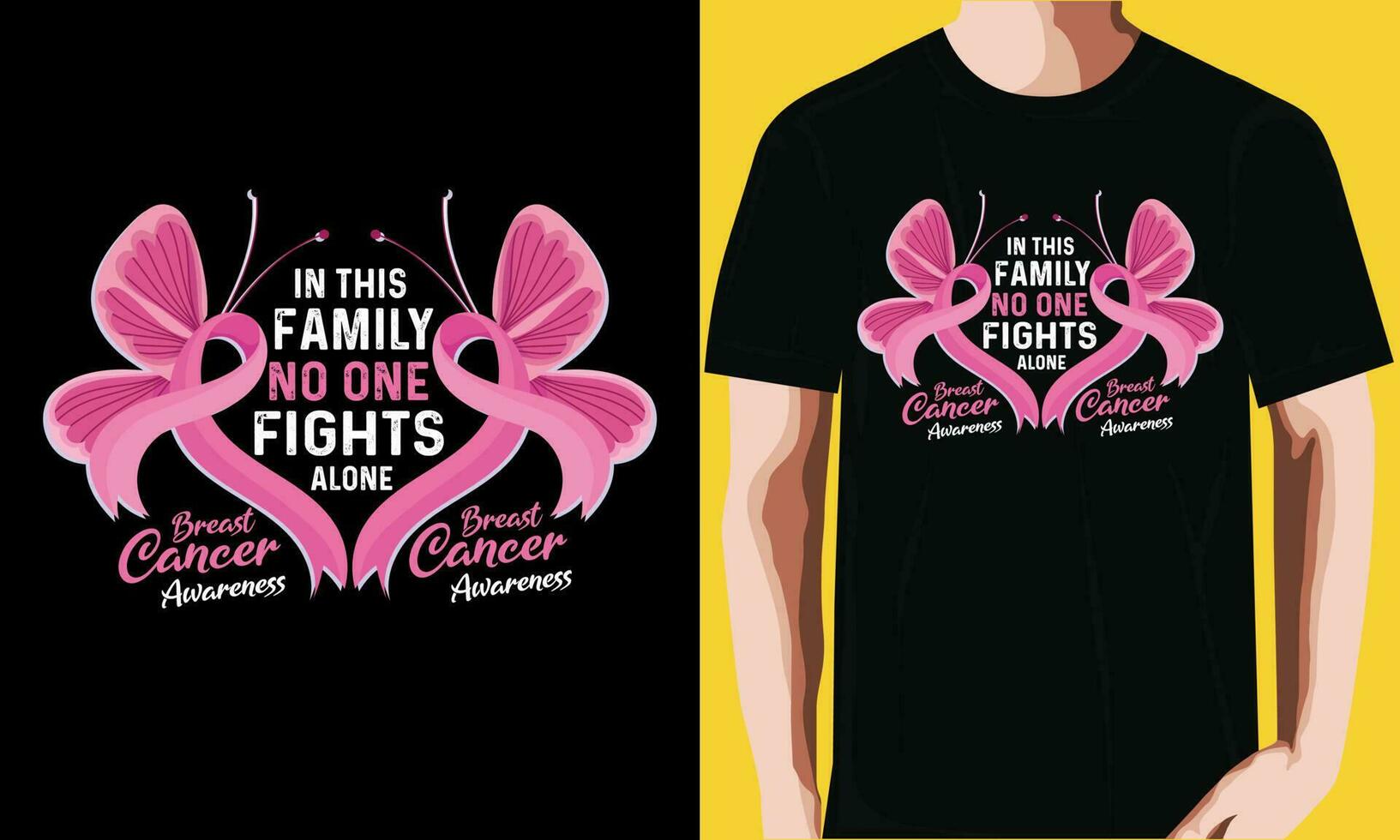 en esta familia No uno lucha solo pecho cáncer camiseta diseño vector