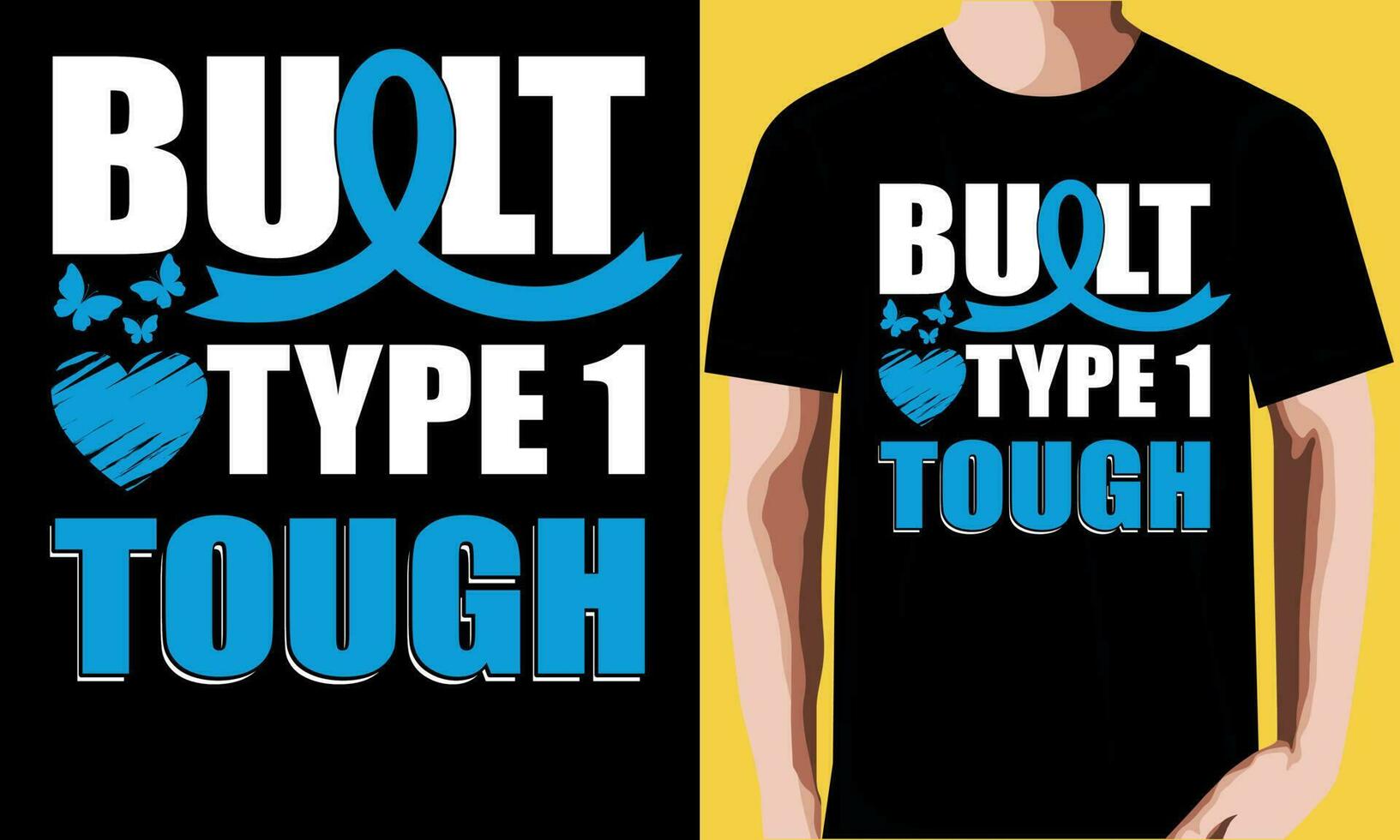 Built type 1 tough T-shirt Design. vector