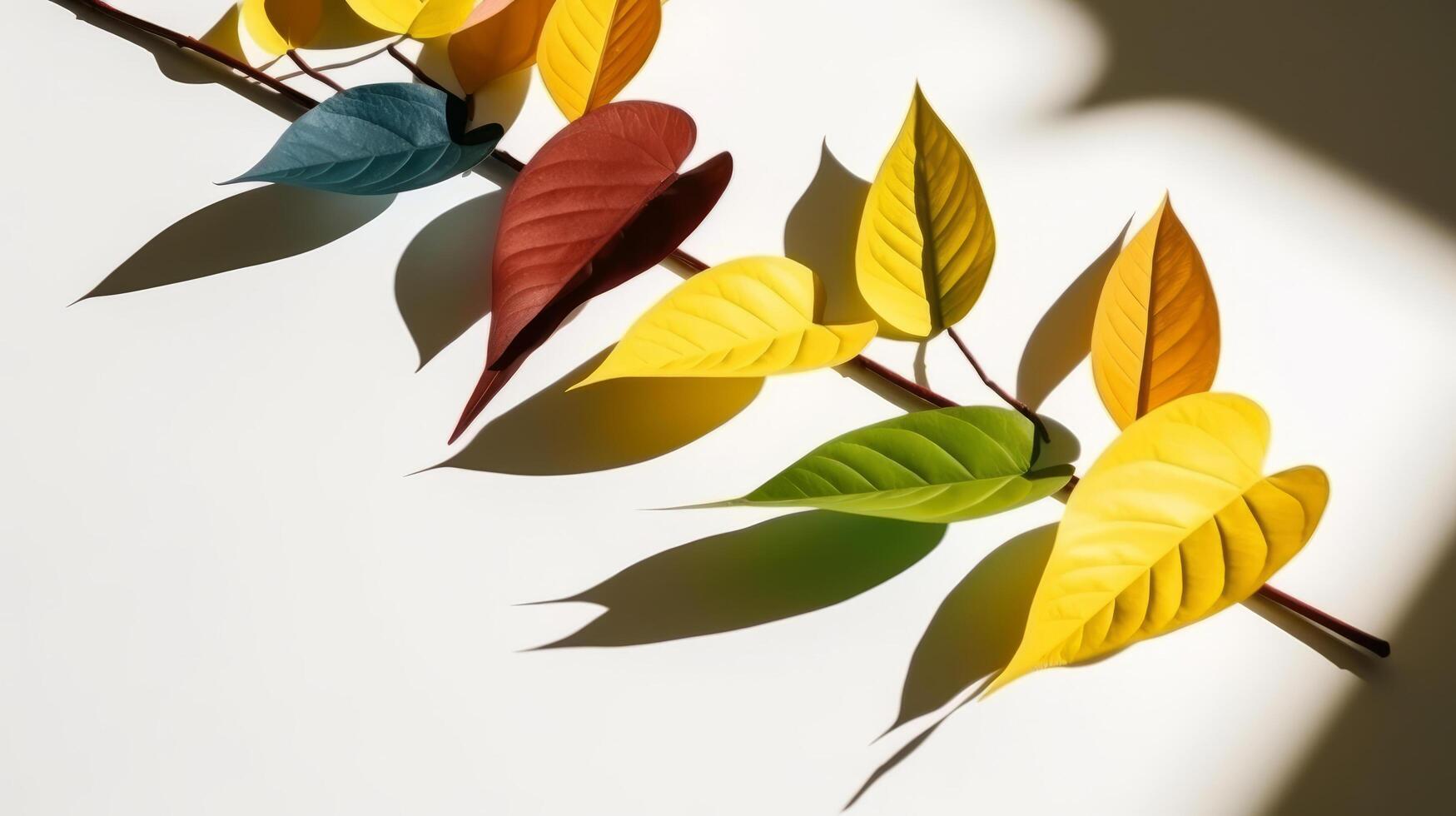 Colorful leaves background. Illustration photo