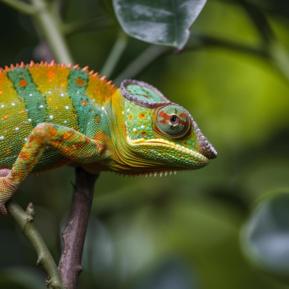 Chameleon in nature. Illustration photo