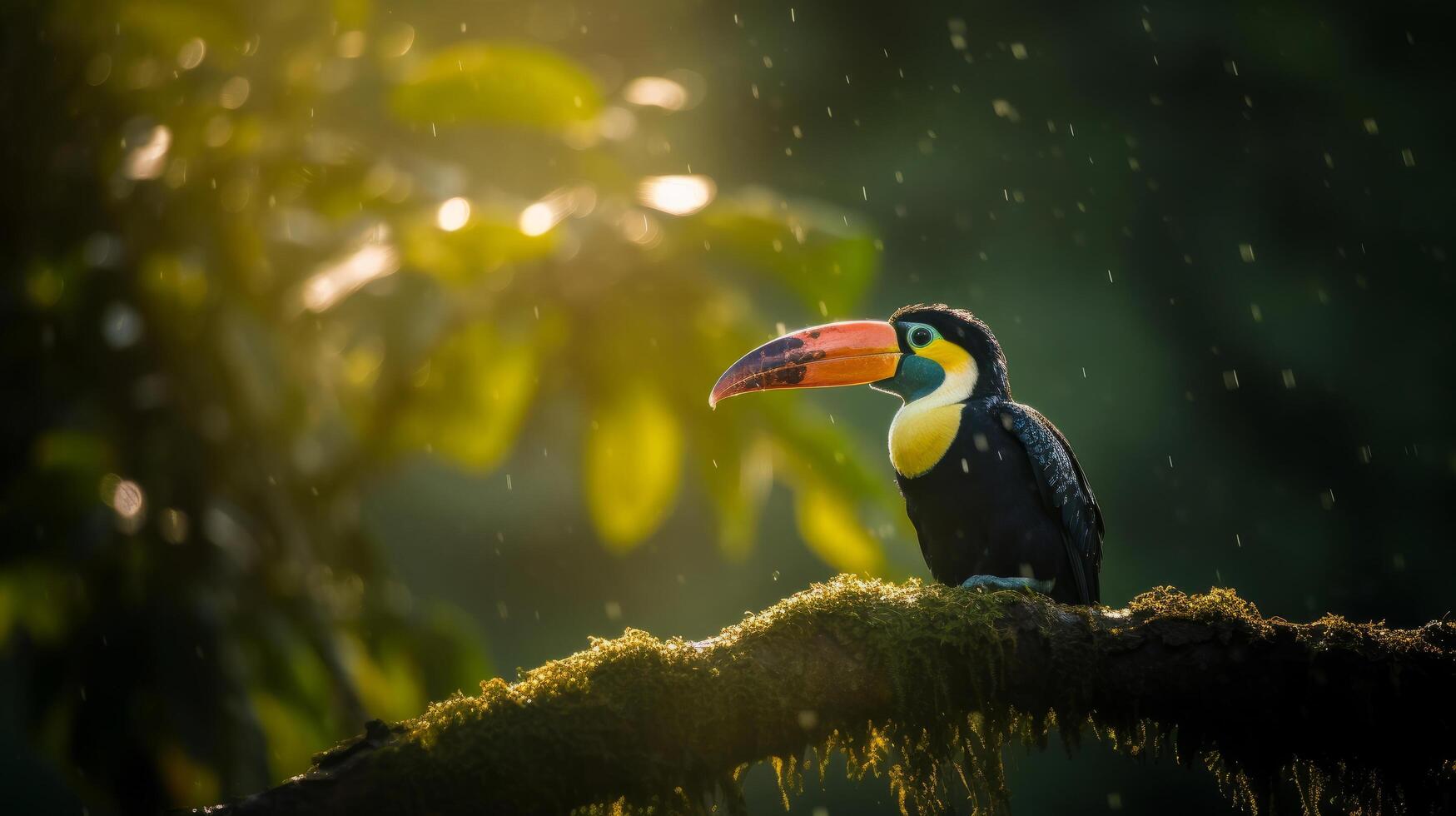 Toucan natural background. Illustration photo