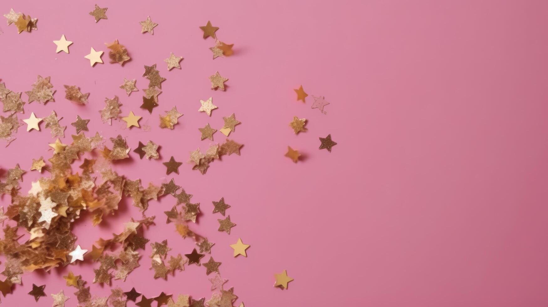 Sparkling golden stars minimalist background. Illustration photo