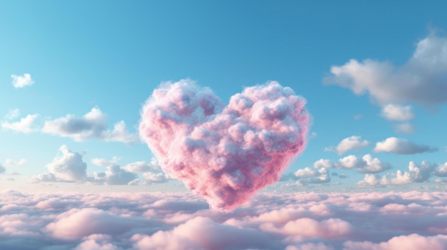 corazón forma nube. ilustración ai generativo foto