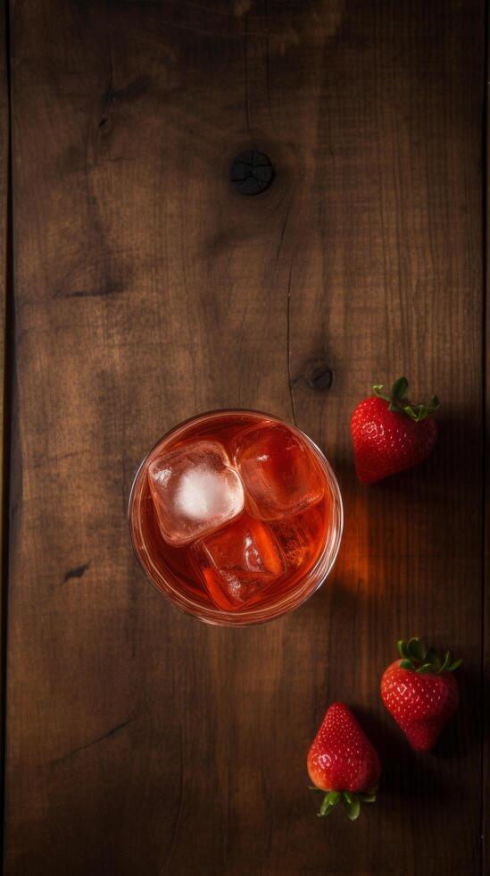 Strawberry negroni. Illustration photo