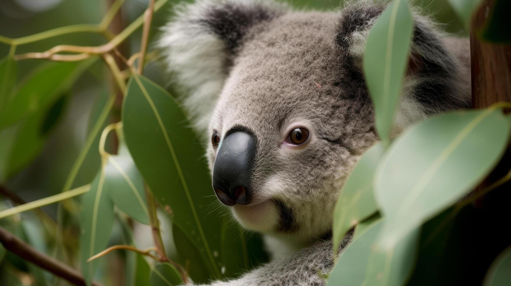 Koala natural background. Illustration photo