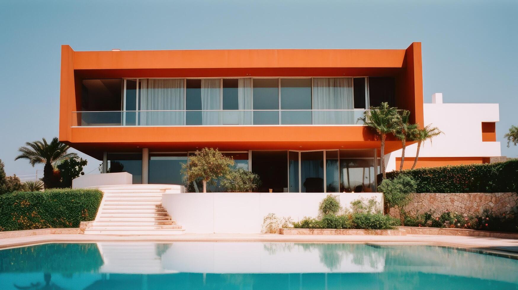 Modern villa. Illustration photo