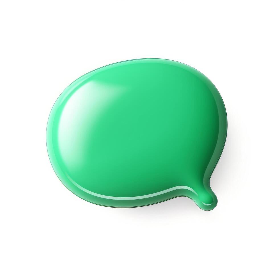 Plastic 3d speech bubble. Illustration photo