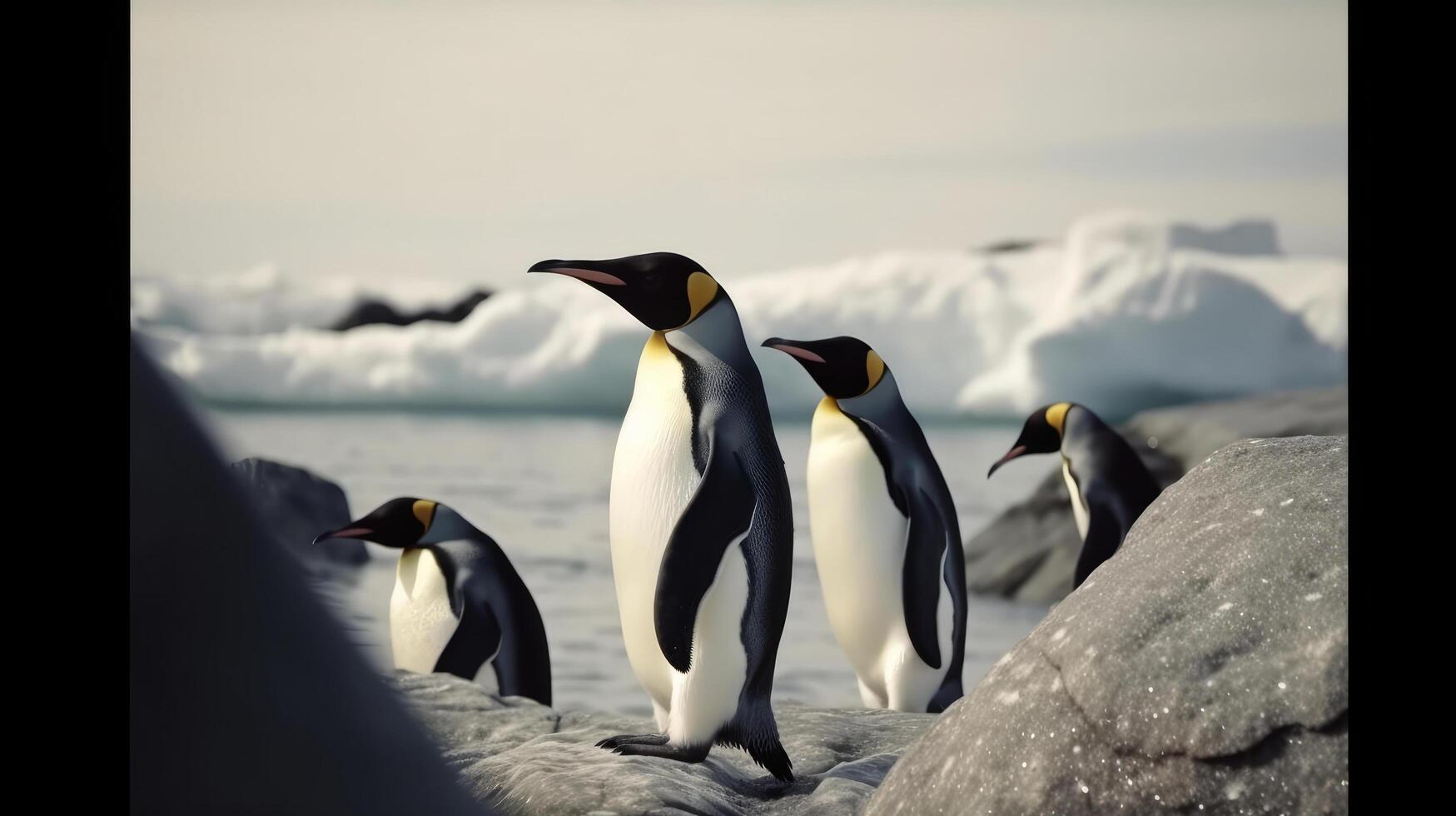 African penguins on a beach. Illustration photo