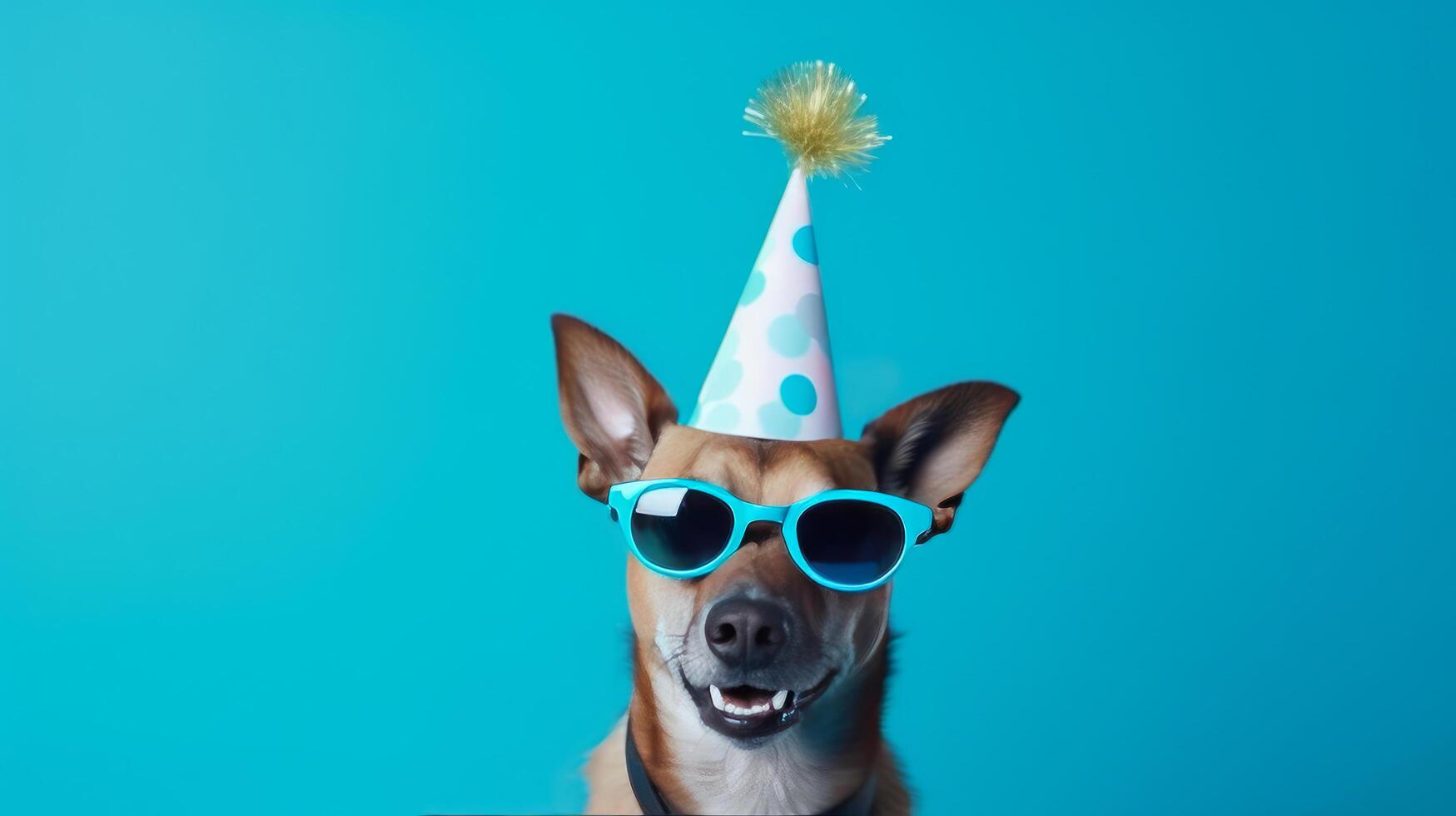 Cute birthday dog. Illustration photo