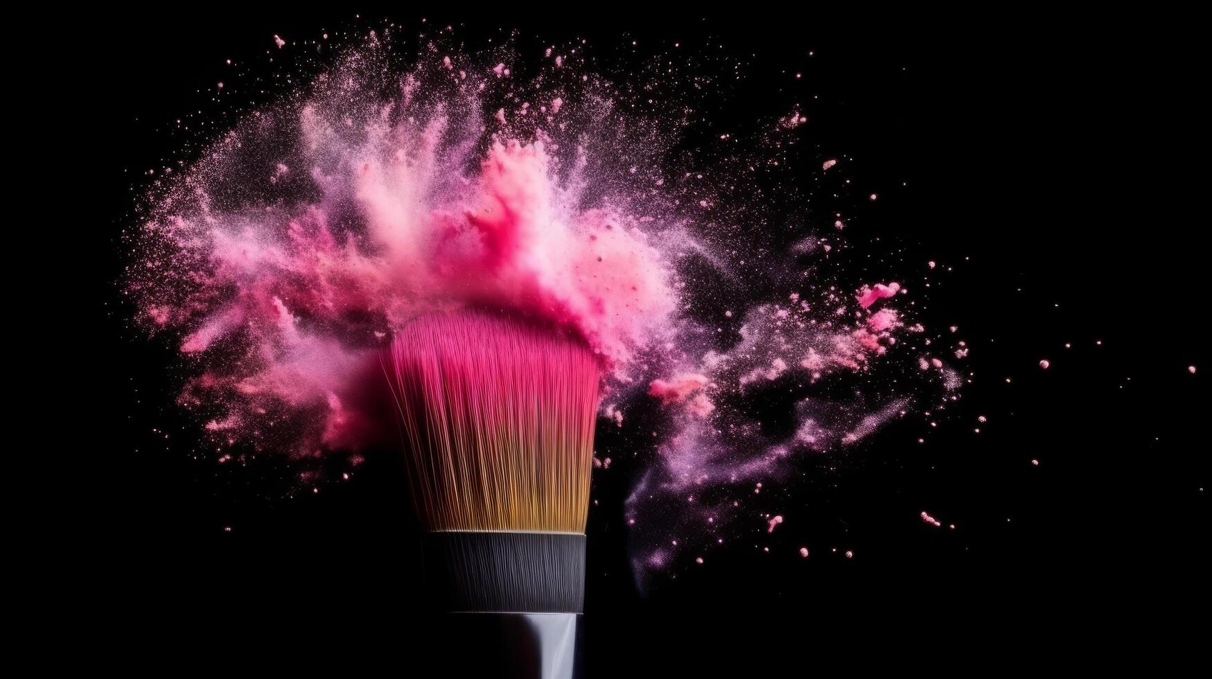 Makeup brush background. Illustration photo