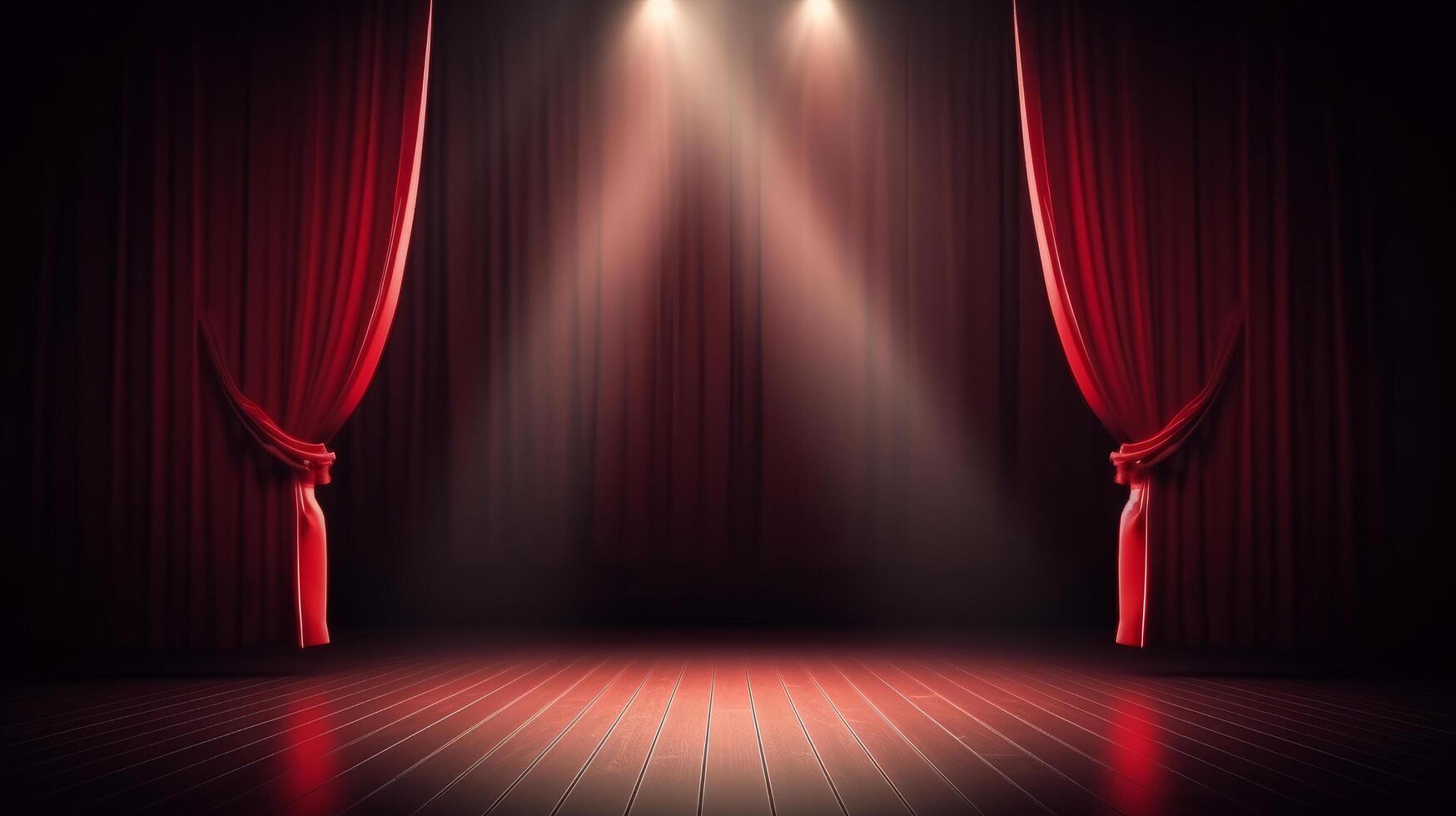 Red curtains background. Illustration photo