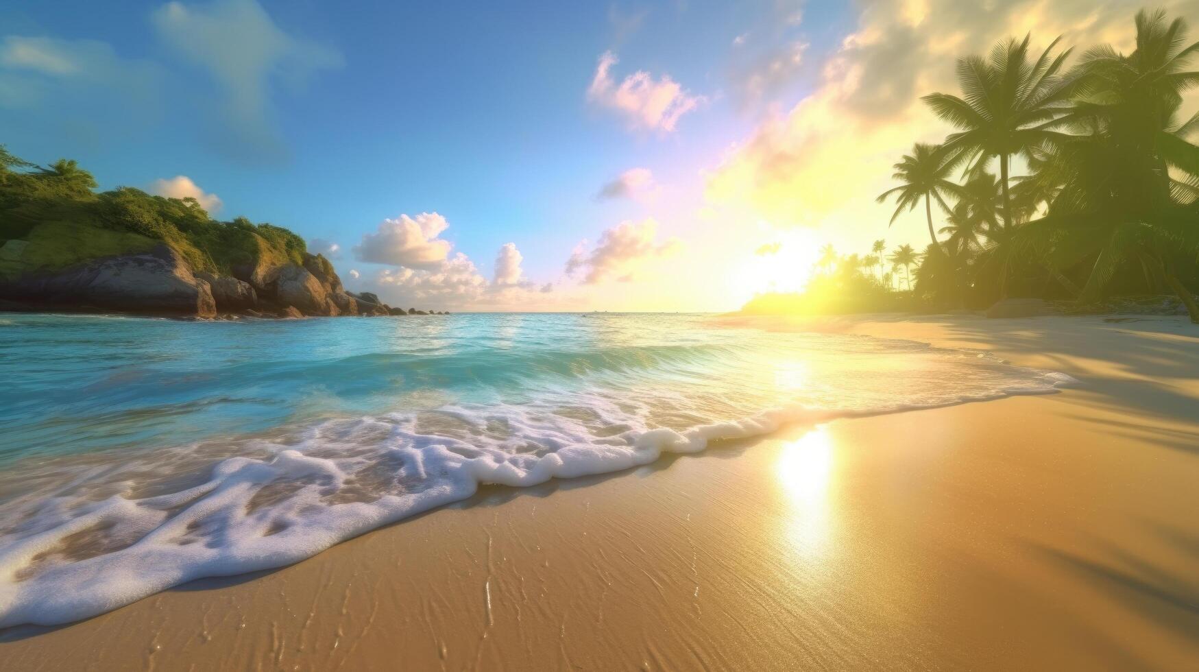 Tropical island background. Illustration photo
