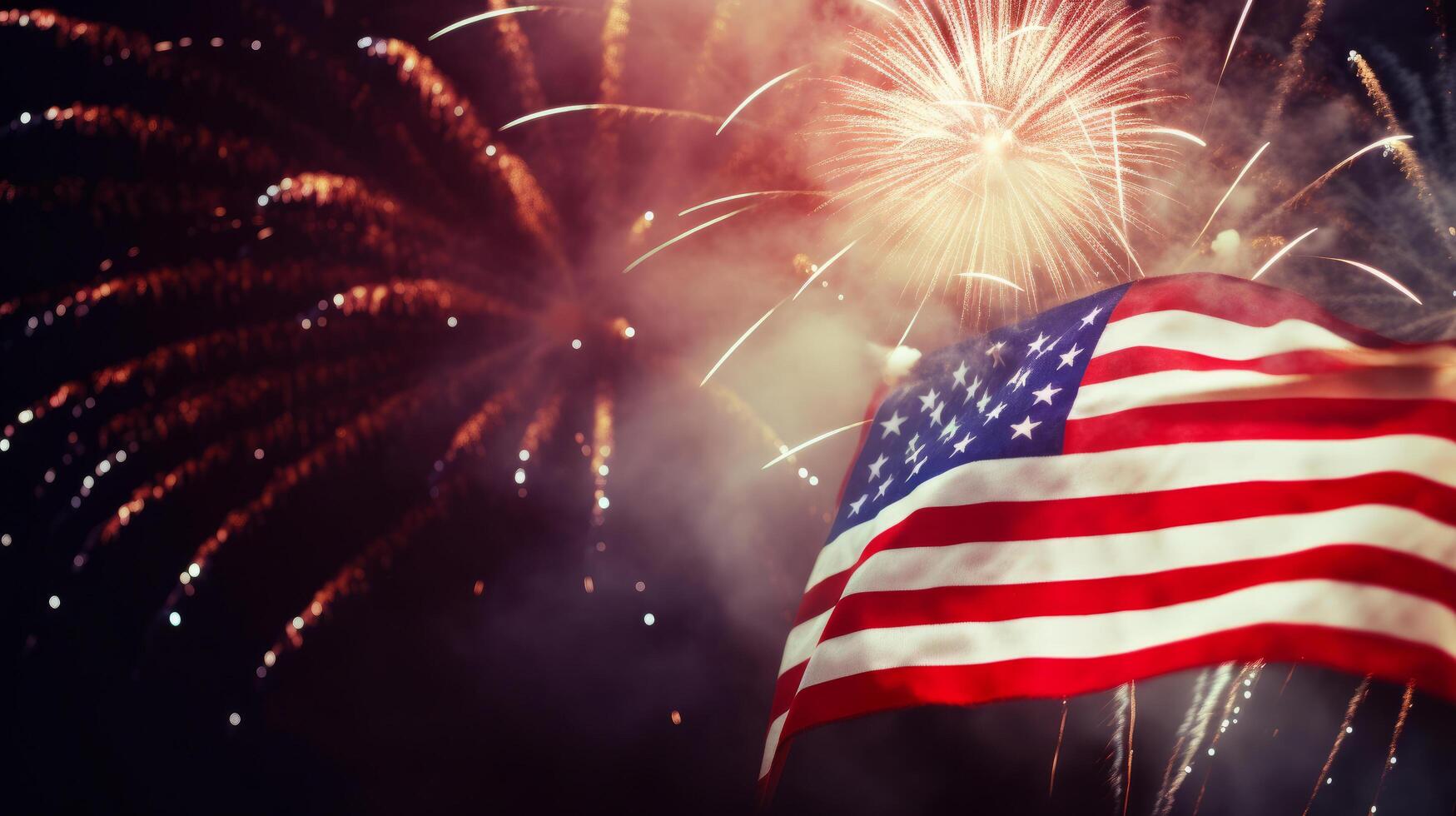 USA Independence Day background with Fireworks. Illustration photo