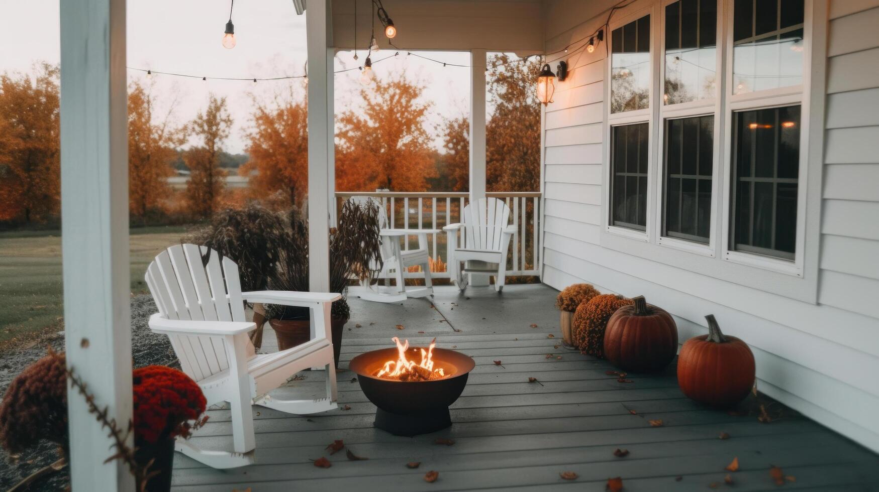 Comfortable autumn cozy outdoor. Illustration photo