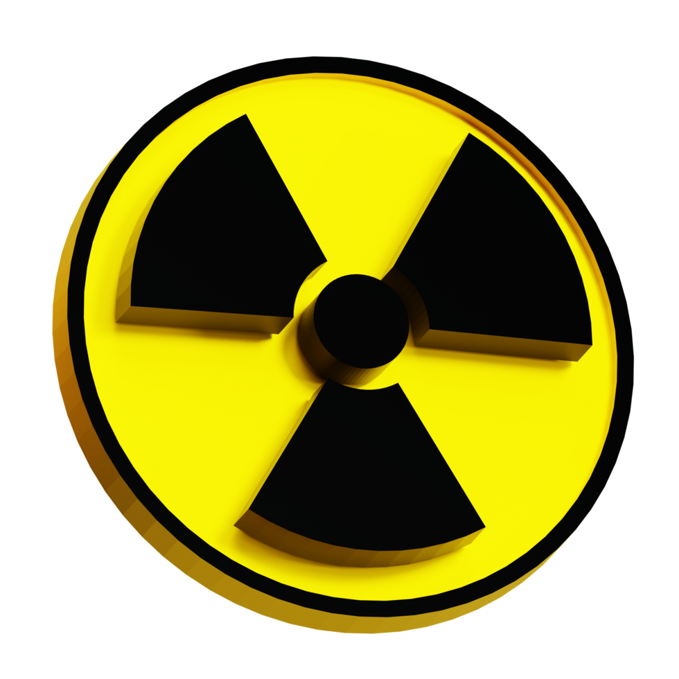 3D rendering, Radiation icons sign, caution danger symbol png