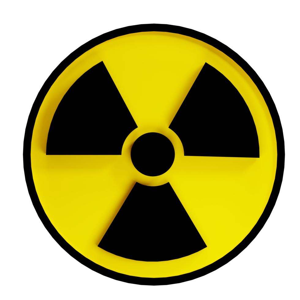 3D rendering, Radiation icons sign, caution danger symbol png