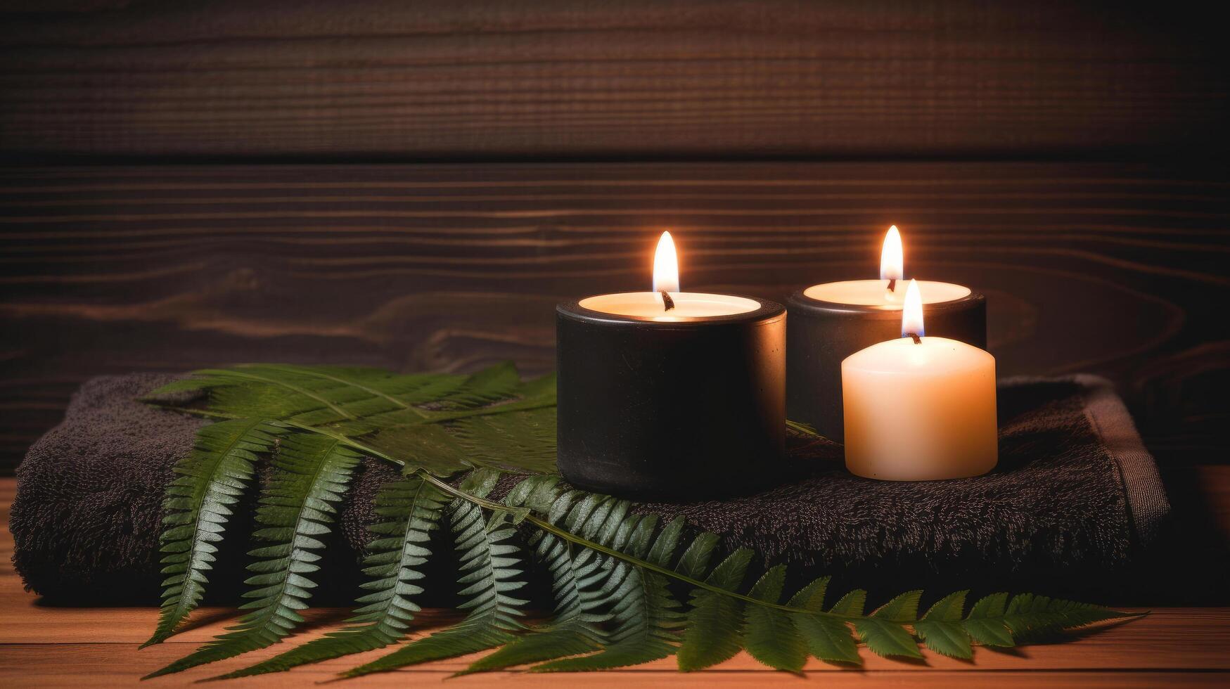 Spa background with candles. Illustration photo