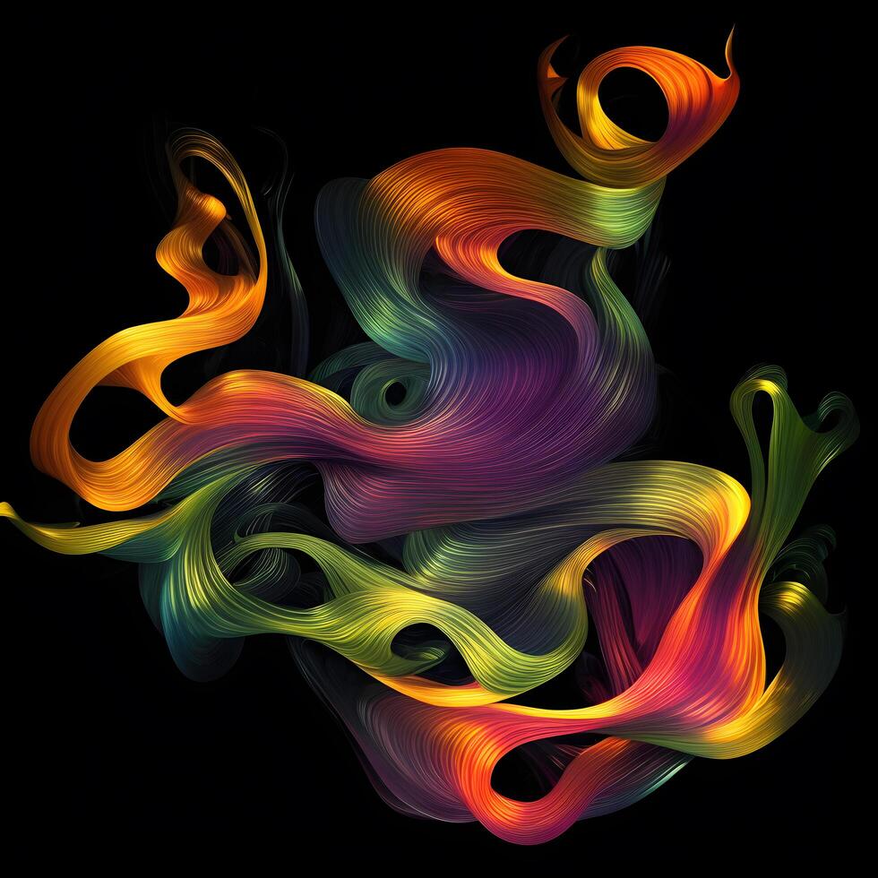 Abstract swirls wallpaper, Abstract wavy liquid background, Abstract geometric dynamic shapes of moving fluid flows background, photo